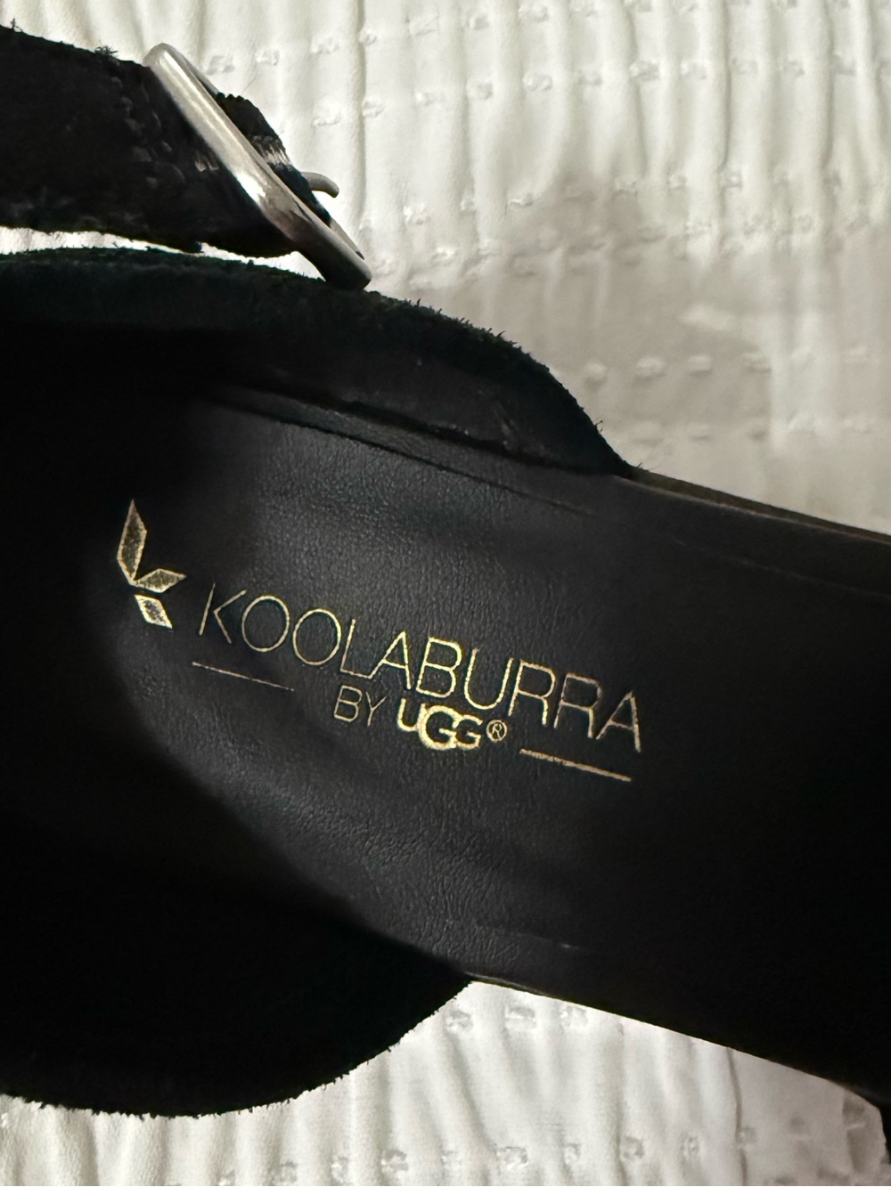 Koolaburra by Ugg Black Suede Block Heel Sandals - Picture 7 of 7
